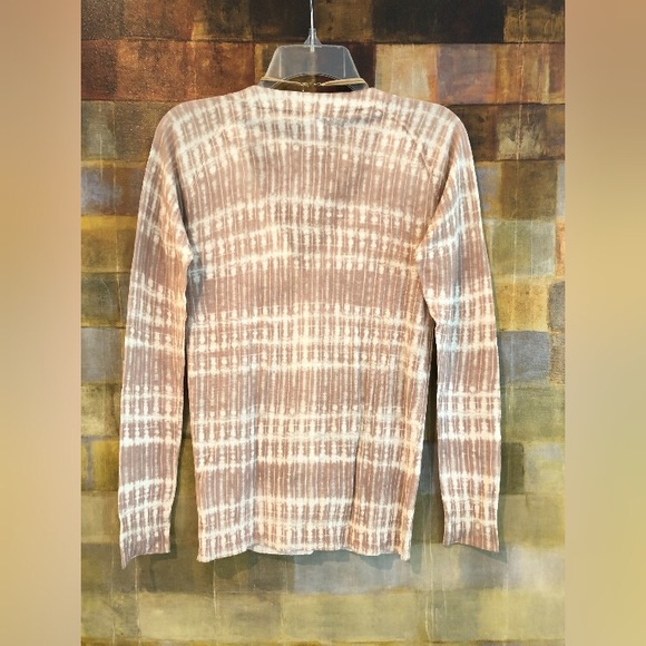 J CREW LS Silk & Linen Tan & Cream Cardigan MINT! - Picture 2 of 8